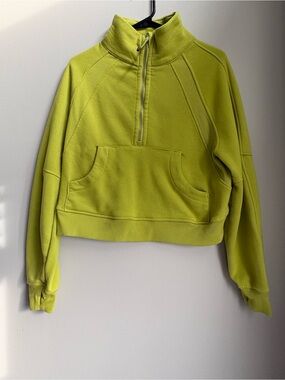 Better Together Lime Green Cropped Half Zip Sweatshirt Size S